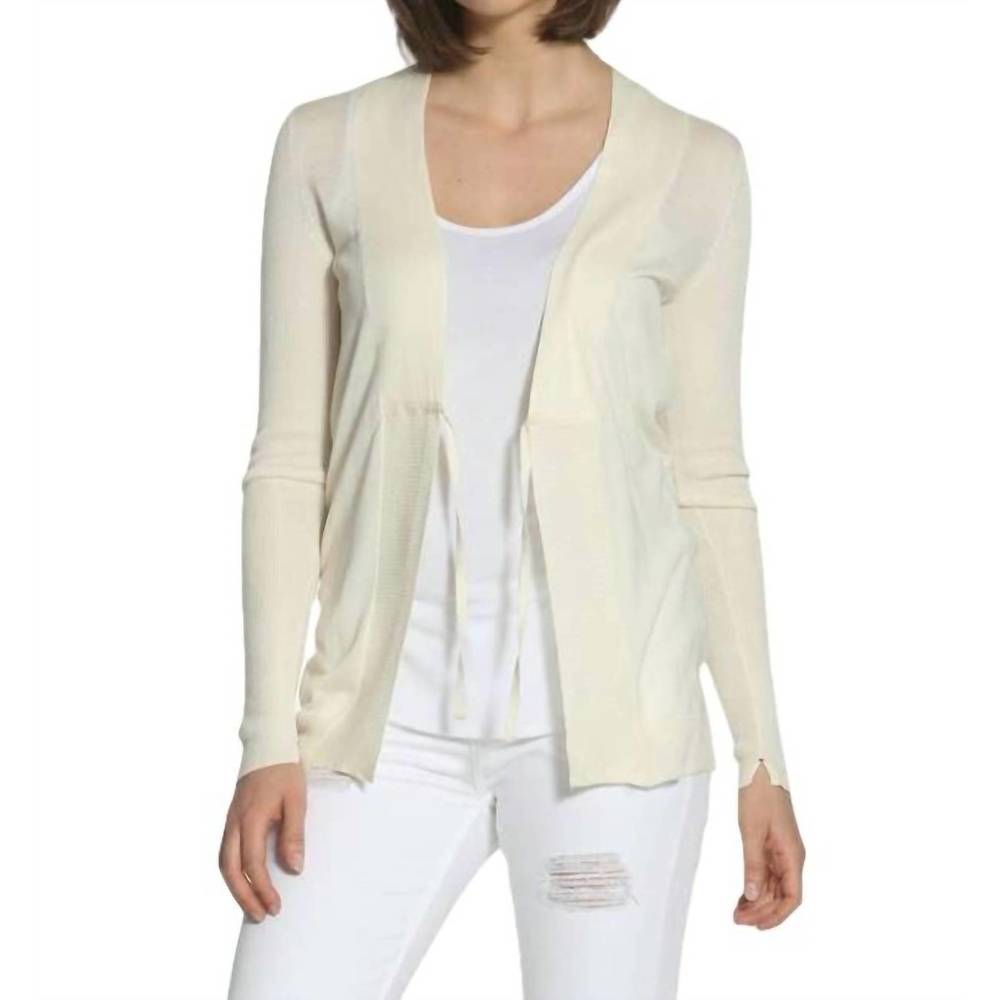 NEW LABEL+THREAD mixed yarn cardigan in white